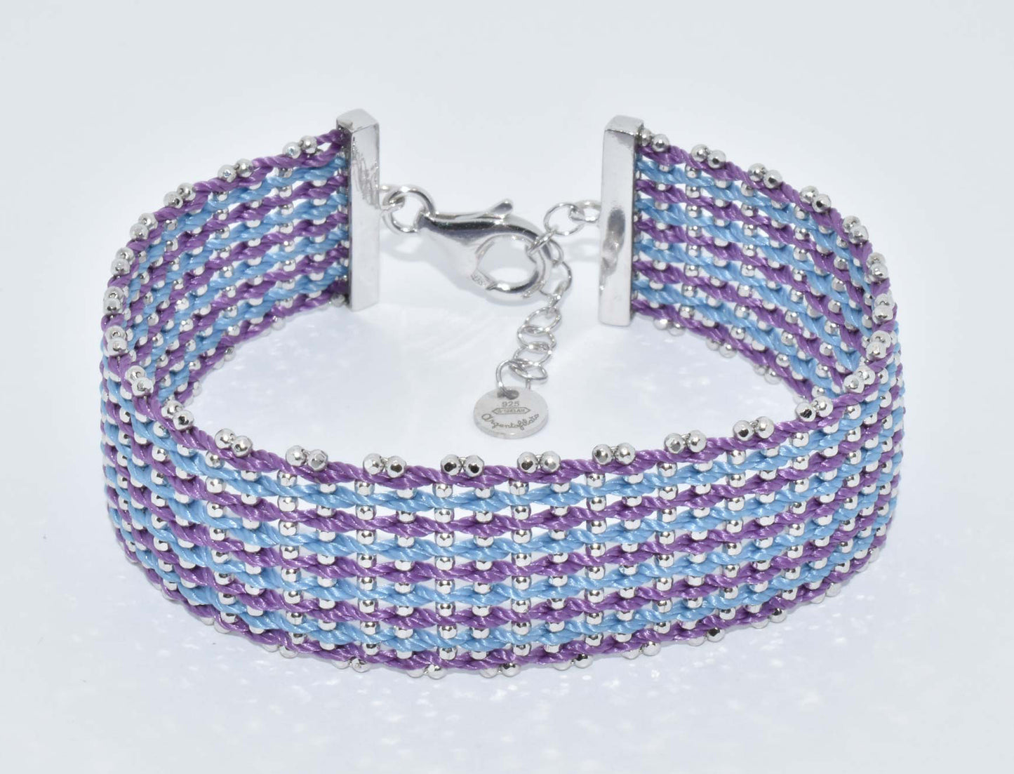 Bracelet “Texture 20mm” - Rhodium plated 4 options