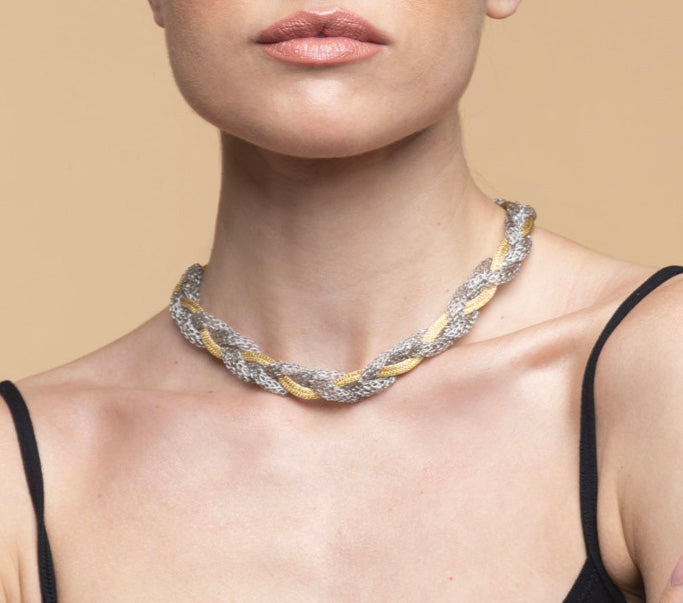 Necklace “Jersey Memory Twist” - bicolor