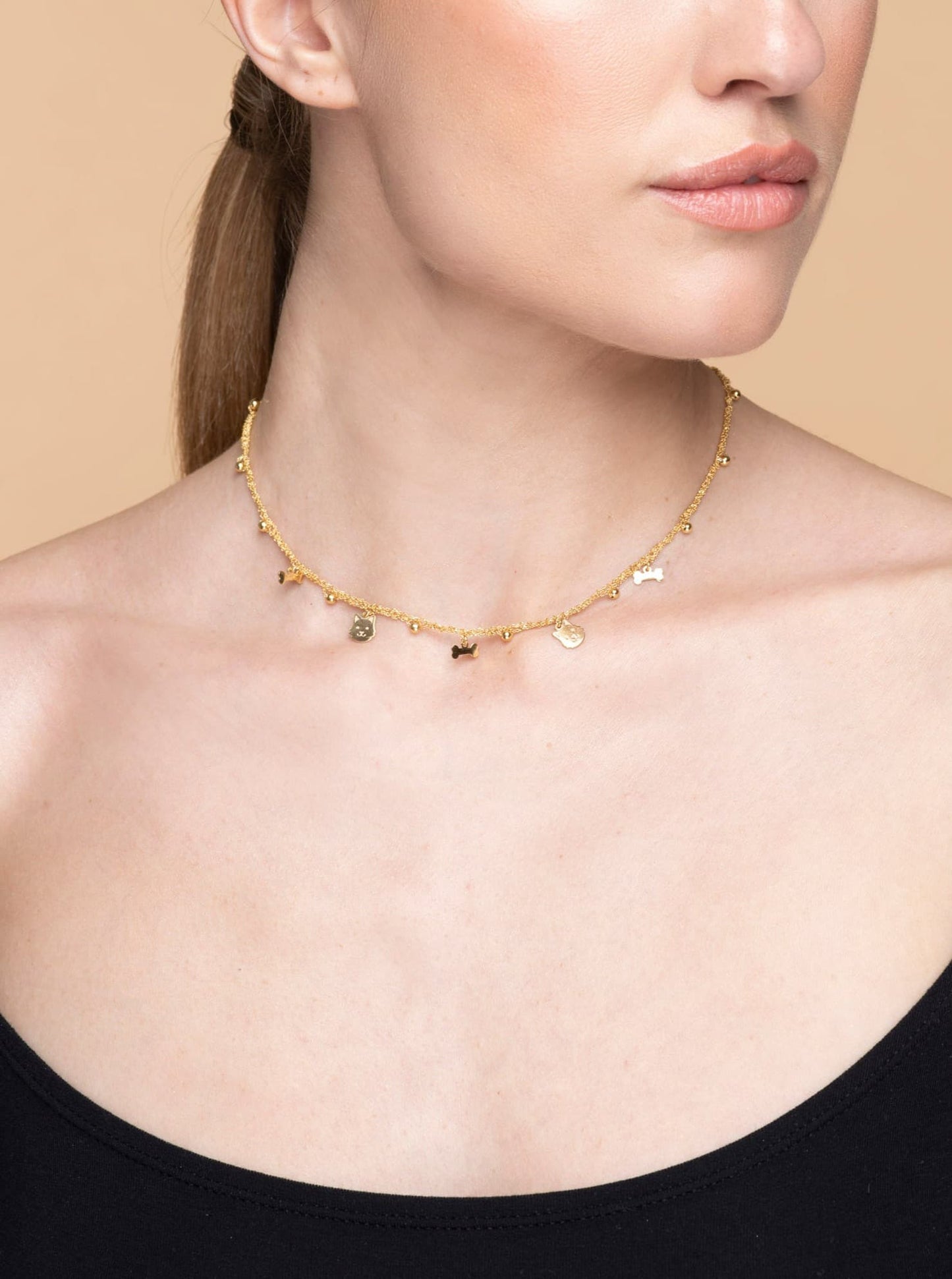 Necklace “Dog & Bone Charms” - 3 colors