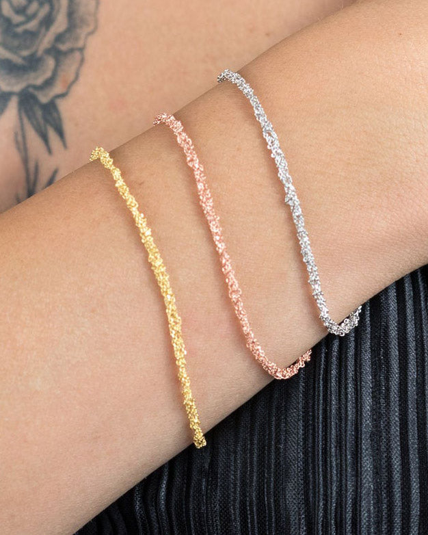 Handcrafted Silver Bracelet “Sparkle 0,25” - 3 colors