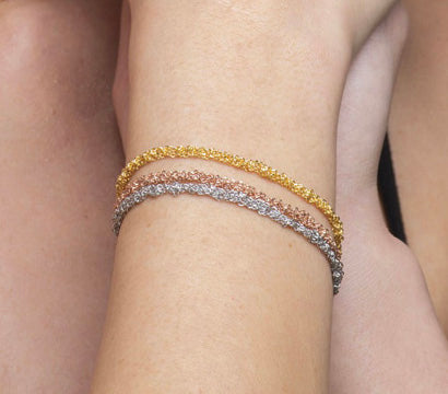 Handcrafted Silver Bracelet “Sparkle 0,35” - 3 colors