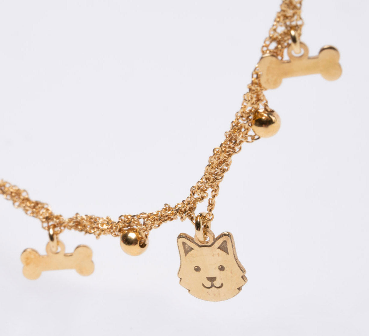 Necklace “Dog & Bone Charms” - 3 colors