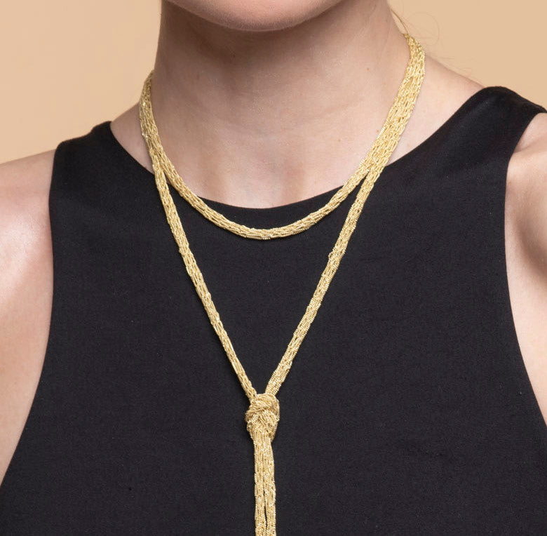 Handcrafted Silver Necklace Scarf - 4 colors