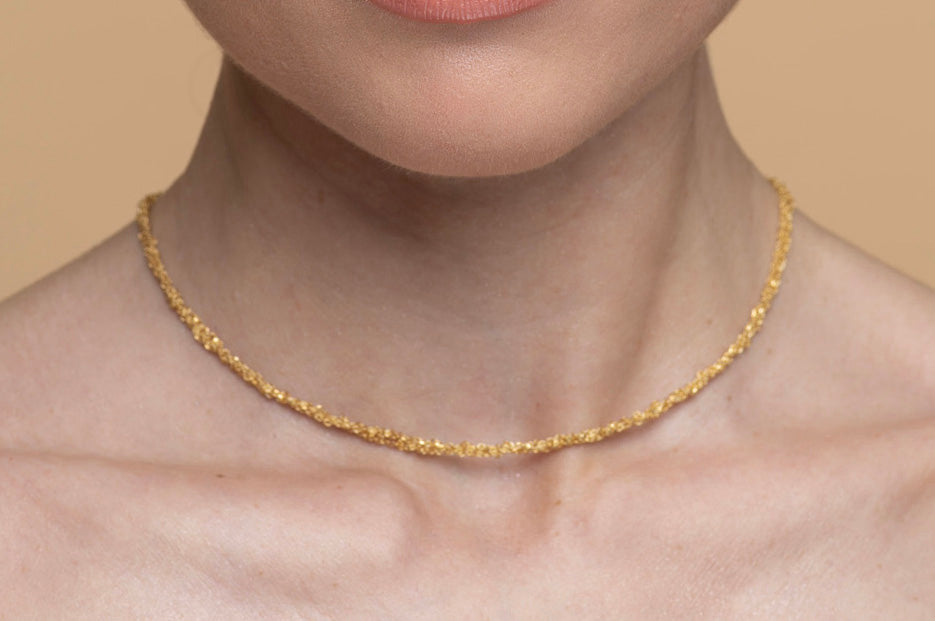Handcrafted Silver Necklace “Sparkle 0,35” - 3 colors