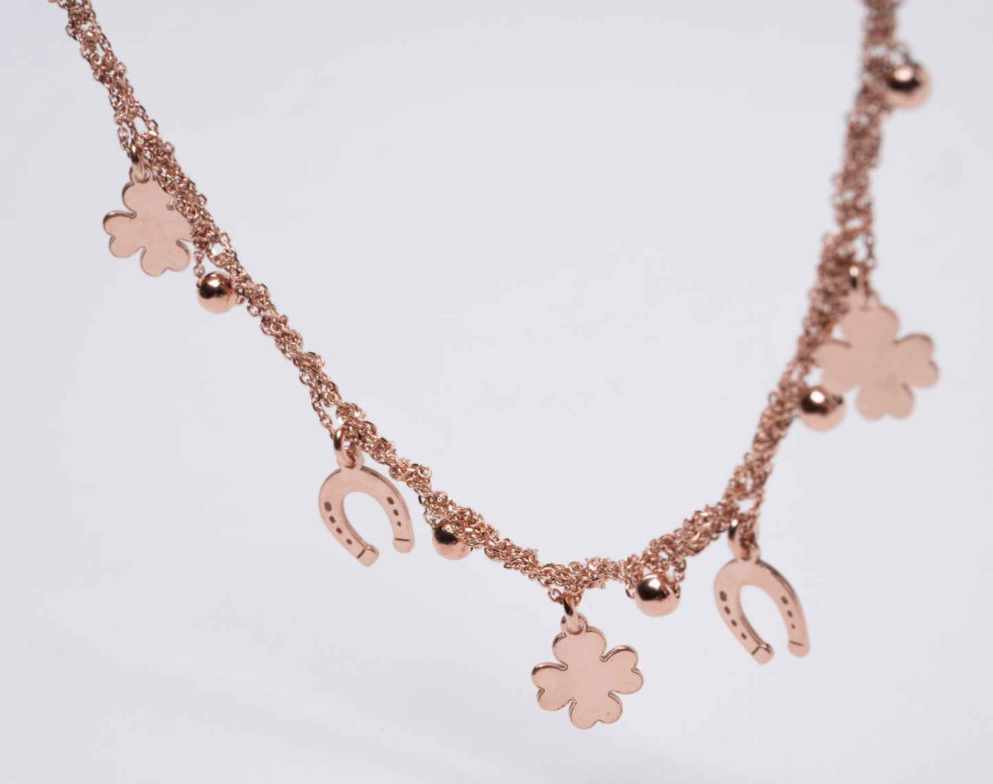 Necklace “Clover & Horseshoe Charms” - 3 colors