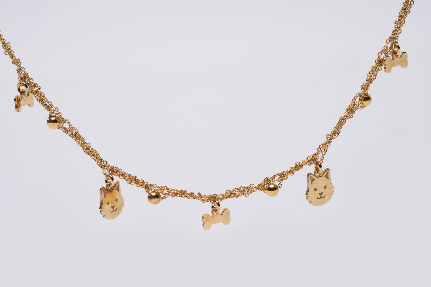 Necklace “Dog & Bone Charms” - 3 colors