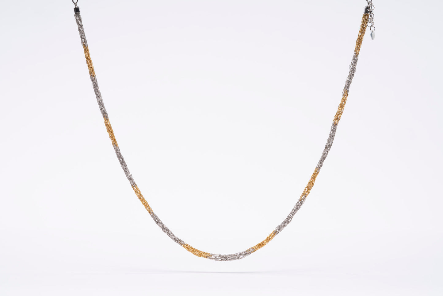 Handcrafted Silver Necklace “Crochet Bicolor”