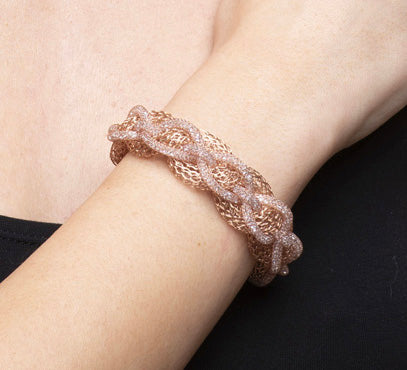 Bracelet “Jersey Memory Crystal” - pink gold