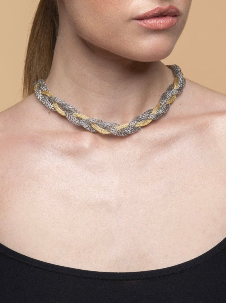 Necklace “Jersey Memory Twist” - bicolor