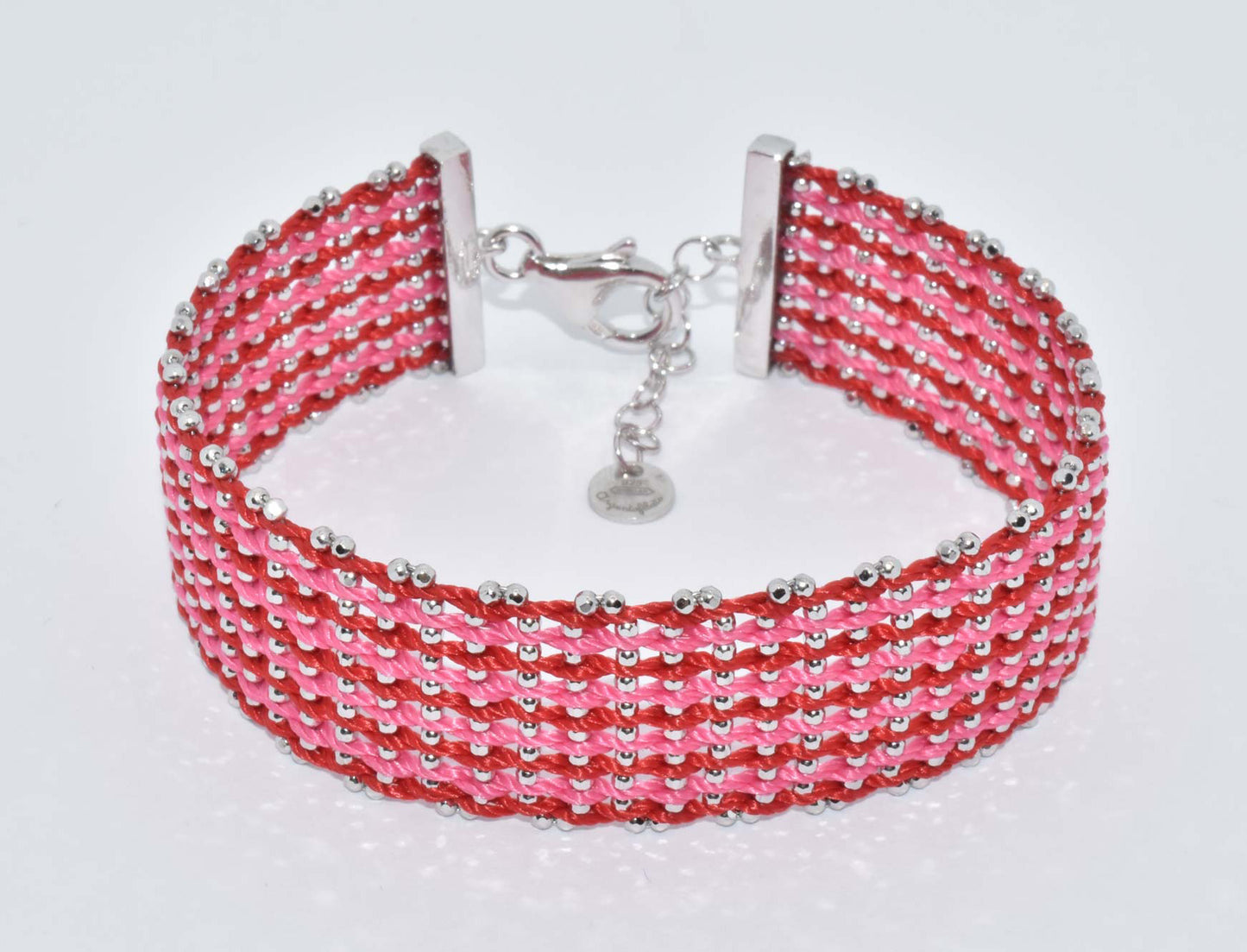 Bracelet “Texture 20mm” - Rhodium plated 4 options