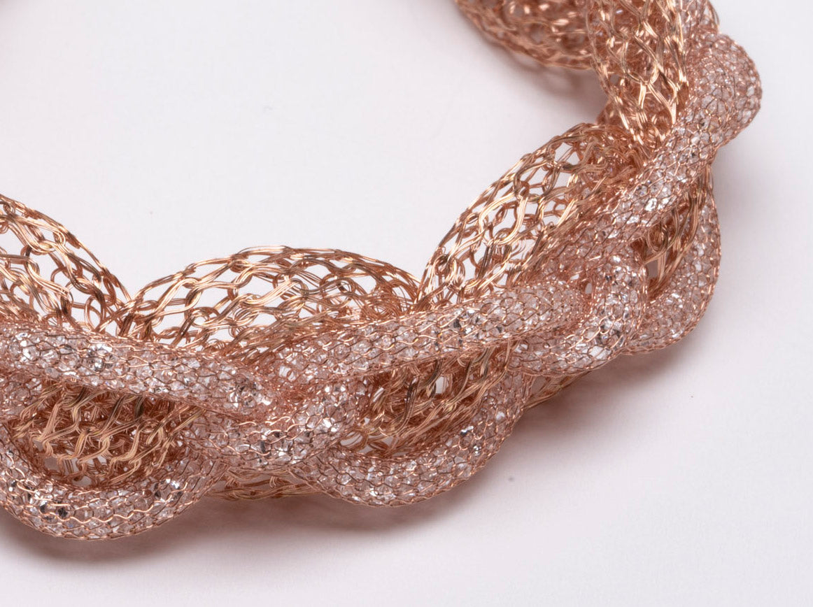 Bracelet “Jersey Memory Crystal” - pink gold