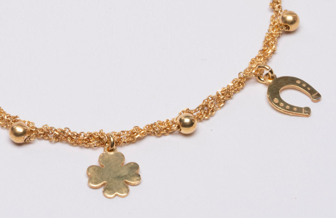 Bracelet “Clover & Horseshoe Charms” - 3 colors