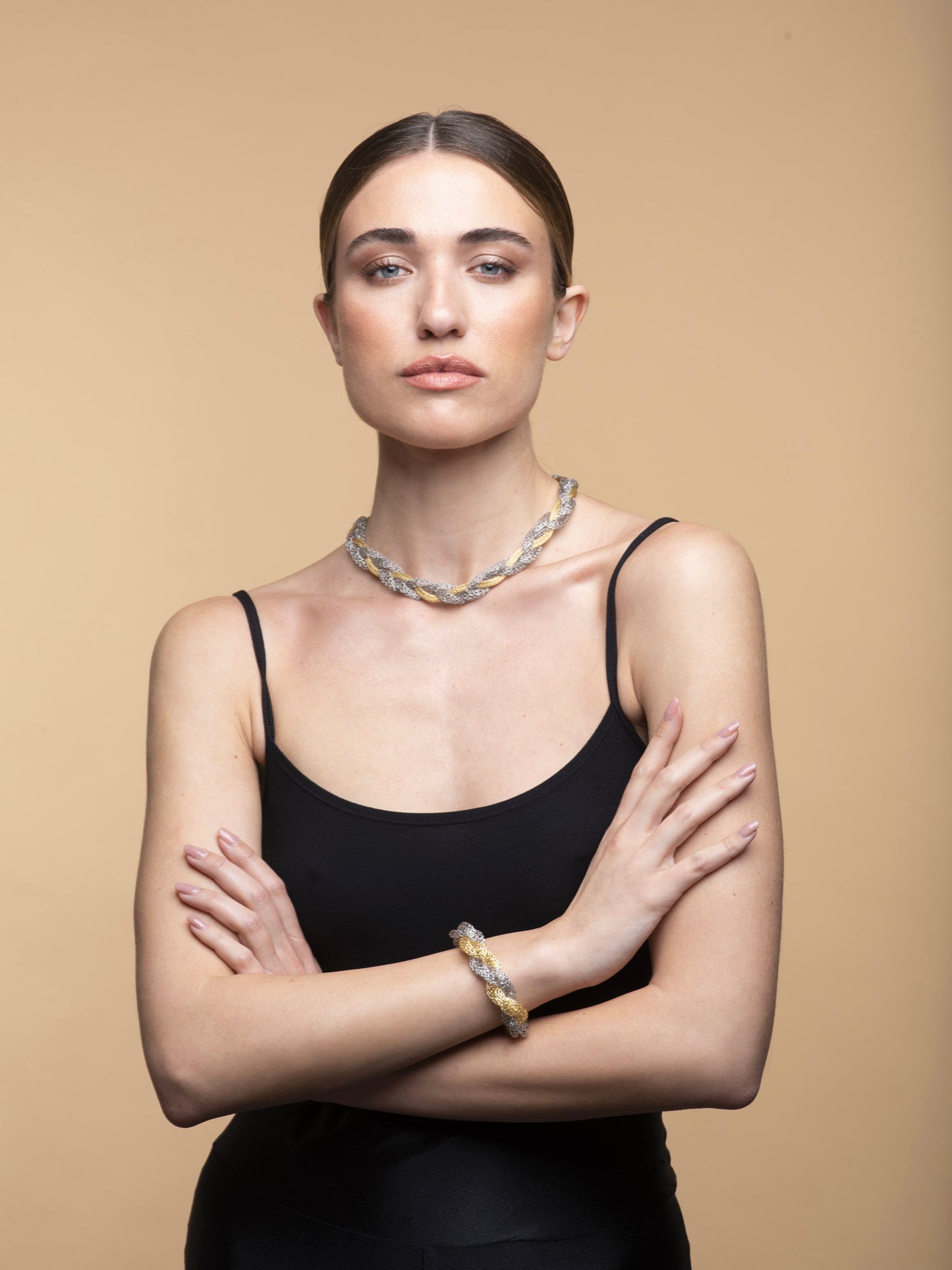 Necklace “Jersey Memory Twist” - bicolor