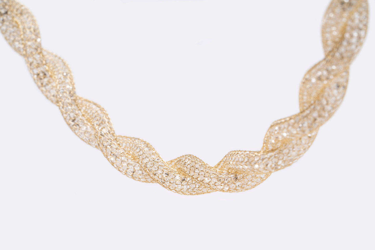 Necklace “Crystal Torchon 2 Tubes” - 3 colors