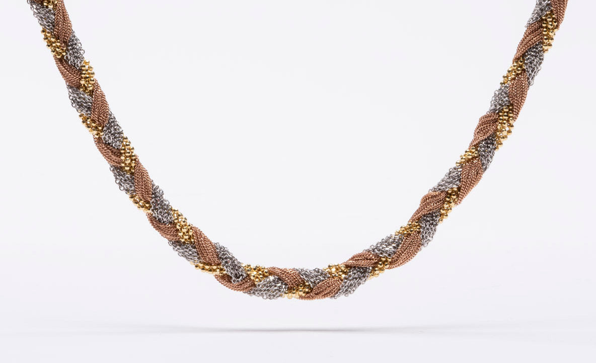 Necklace “Twist Big Braid” - tricolor