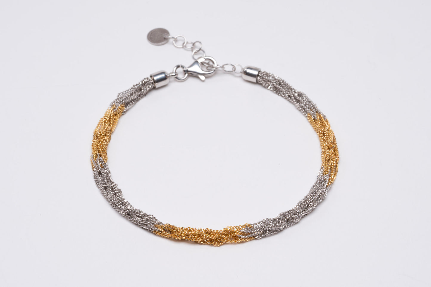 Handcrafted Silver Bracelet “Crochet Bicolor”