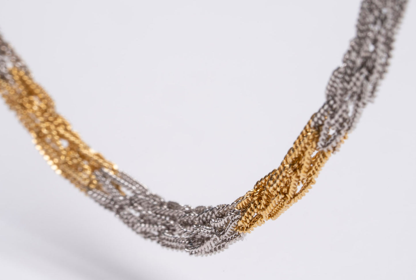 Handcrafted Silver Necklace “Crochet Bicolor”
