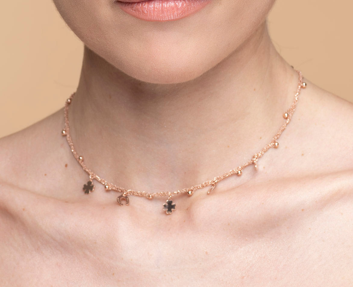 Necklace “Clover & Horseshoe Charms” - 3 colors
