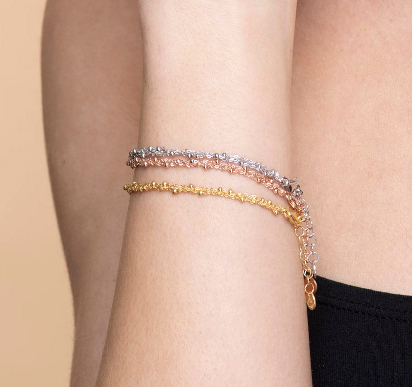 Handcrafted Bracelet “Sparkle 0,25” with spheres - 3 colors