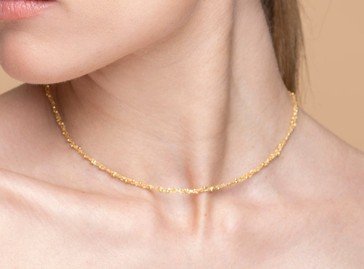 Handcrafted Necklace “Sparkle 0,25” with spheres - 3 colors