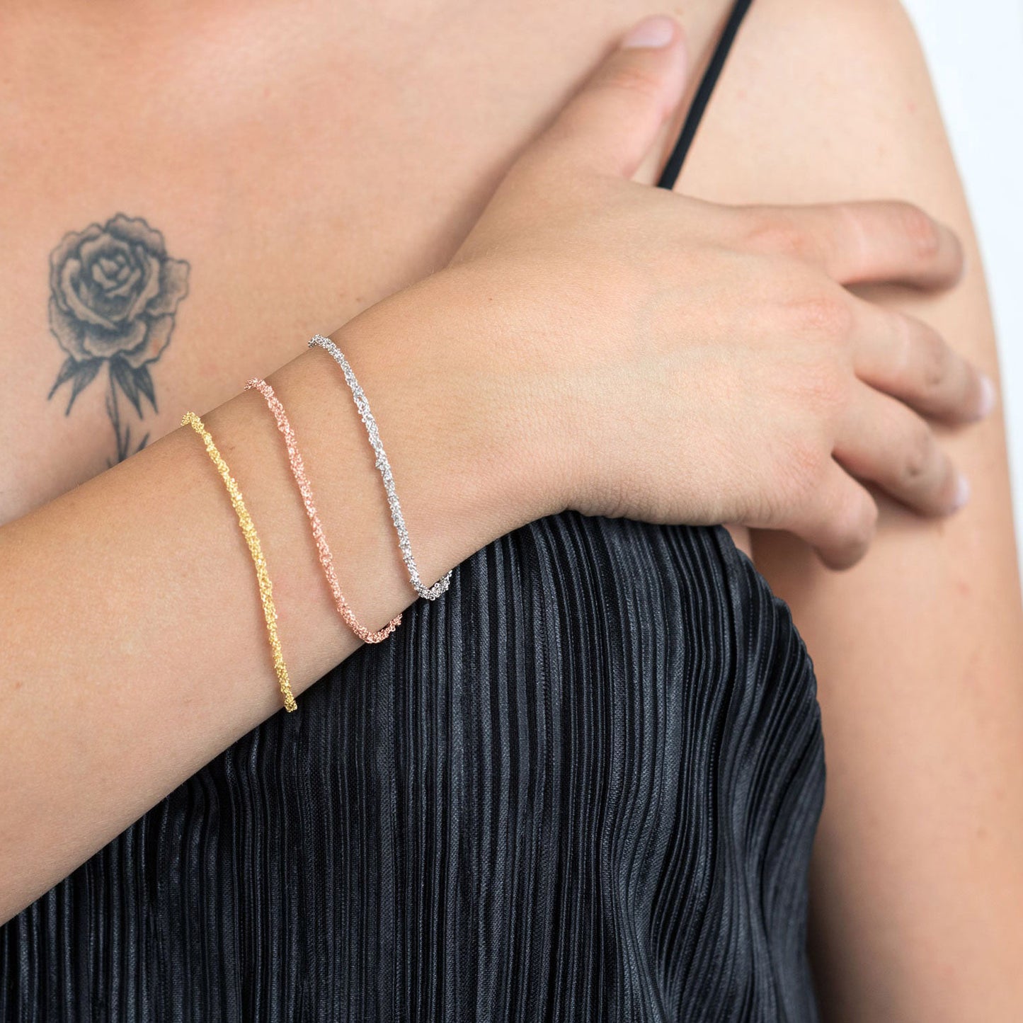 Handcrafted Silver Bracelet “Sparkle 0,25” - 3 colors
