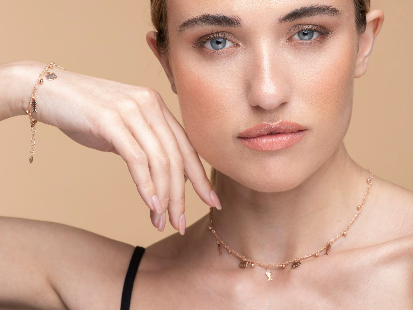 Necklace “Cat & Fishbone Charms” - 3 colors