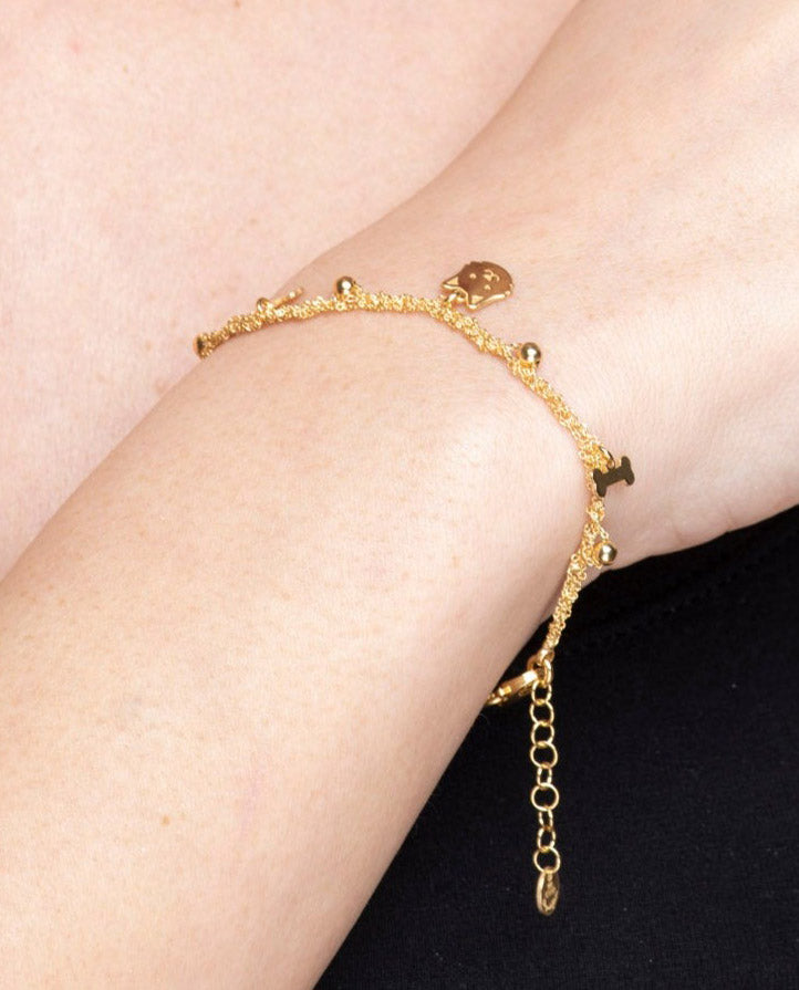 Bracelet “Dog & Bone Charms” - 3 colors