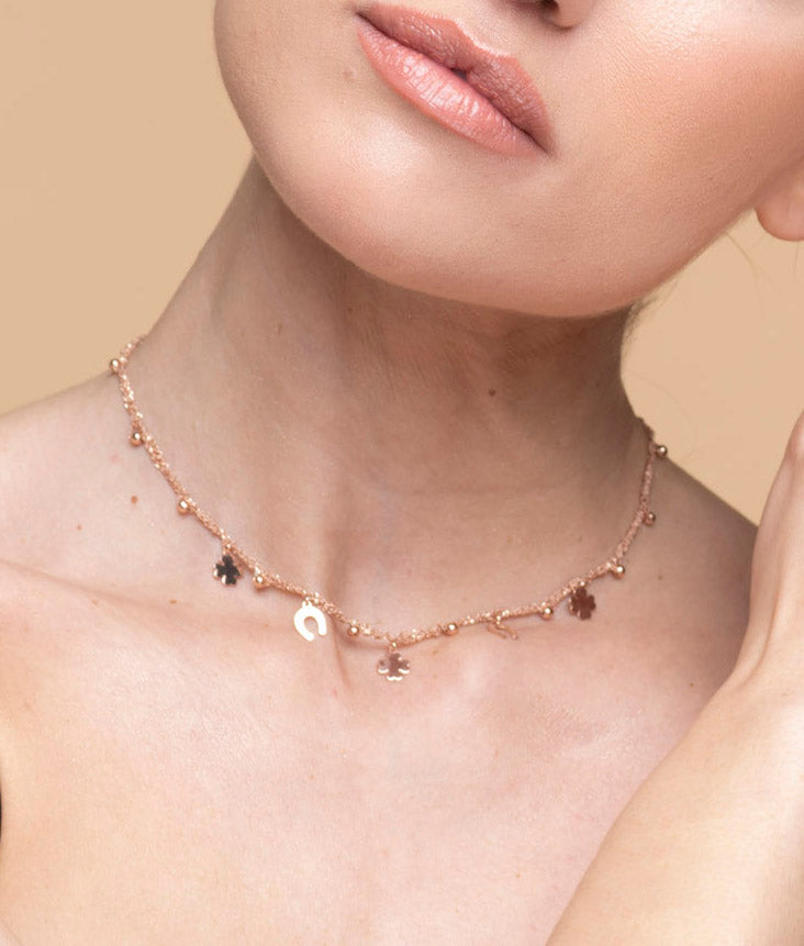 Necklace “Clover & Horseshoe Charms” - 3 colors