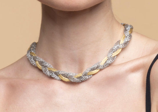 Necklace “Jersey Memory Twist” - bicolor
